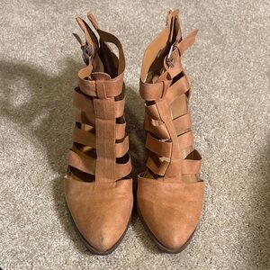 Report Tan Strappy Heels